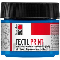 17030050956 Peinture textile Print, tamis et haute pression a  base d'eau, 100 ml, cyan primaire - Version Allemande