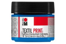 17030050956 Peinture textile Print, tamis et haute pression a  base d'eau, 100 ml, cyan primaire - Version Allemande