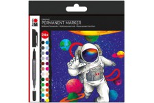 marqueurs permanents Graphix Hero of Galaxy, avec double pointe de 1 a 2 mm et 0,5 mm, couleurs brillantes, encre a