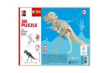 0317000000021 Kids Puzzle en Bois 3D T-Rex Dinosaure, 29 pieces, env. 23,5 x 32 cm, Marron