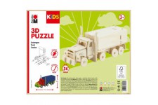 0317000000004 Kids 3D Puzzle en Bois pour Camion, 38 pieces, env. 19 x 8 cm, Marron