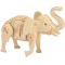 0317000000024 Kids 3D Puzzle en Bois elephant 27 pieces, env. 16 x 13 cm, Marron