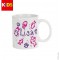 - Kids Ensemble de Peinture Verre avec Tasse Blanche et 2 Crayons en Porcelaine Rose et Violet, 10128929