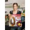 120100000080 - Lot de 6 pots de 80 ml en jaune moyen, rouge carmin, bleu moyen, vert jus, blanc et noir, peinture acrylique soye