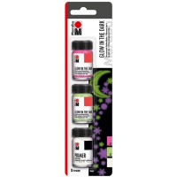 127300000201 Lot de 3 tubes de peinture fluorescente phosphorescente « Dream » a  base d'eau, resistante au nettoyage et a  la l