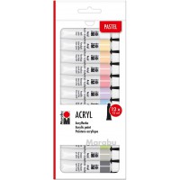 Peinture Acrylique, Pastel, 12ml, Set de 12 Pieces