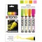 Yono 124000004000 Lot de 4 marqueurs fluo polyvalents en acrylique avec pointe ogive japonaise 1,5-3 mm, a base d'ea