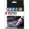 Yono 124000004003 Lot de 6 marqueurs pastel en acrylique polyvalents avec pointe ogive japonaise 1,5-3 mm, a base d'