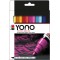 YONO 124000004004 Lot de 12 marqueurs acryliques polyvalents avec pointe ogive japonaise 1,5-3 mm, a base d'eau, res