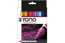 YONO 124000004004 Lot de 12 marqueurs acryliques polyvalents avec pointe ogive japonaise 1,5-3 mm, a base d'eau, res