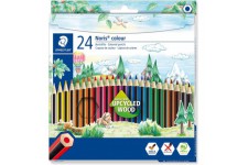 STAEDTLER - Noris colour 185 - Etui carton 24 crayons de couleur assortis en bois upcycle - 185 C24