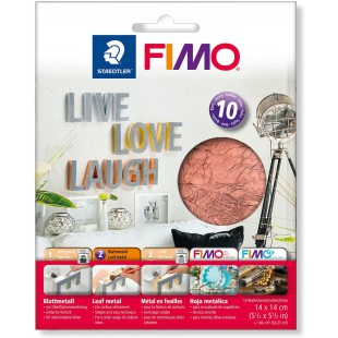 Staedtler Fimoa Accessoires Pack de 10 Feuilles metalliques Cuivre 14 x 14 cm