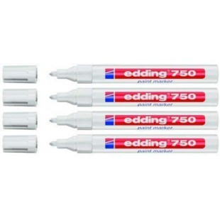 Edding Marqueur de laque 750 Industrie, 2-4 mm - blanc, 4er Pack