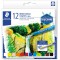 Staedtler Craies aquarellables de qualite professionnelles, Couleurs opaques et faciles a  melanger, etui carton avec 12 craies 