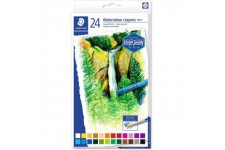 Staedtler Craies aquarellables de qualite professionnelles, Couleurs opaques et faciles a  melanger, etui carton avec 24 craies 