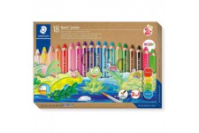 Staedtler Noris Junior, Crayons de couleur a  la cire et aquarellables gros module, Specialement concus pour les enfants, etui c