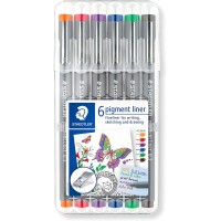 Staedtler Pigment Liner Colour, Feutres tres fins a  encre coloree pigmentee infalsifiable pour ecrire et dessiner, Pointe extra