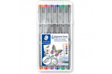 Staedtler Pigment Liner Colour, Feutres tres fins a  encre coloree pigmentee infalsifiable pour ecrire et dessiner, Pointe extra