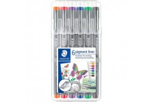 Staedtler Pigment Liner Colour, Feutres fins a  encre coloree pigmentee infalsifiable pour ecrire et dessiner, Pointe fine de 0.