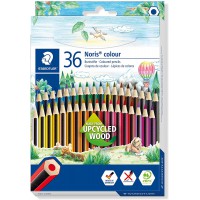 STAEDTLER - Noris colour - Crayons de couleur- Assortiment 36 couleurs - Bois upcycle - 185 CD36