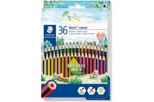 STAEDTLER - Noris colour - Crayons de couleur- Assortiment 36 couleurs - Bois upcycle - 185 CD36