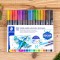 Staedtler Feutres de coloriage aquarellables a  double pointe, Pointe pinceau 1-6 mm et pointe fine 0.5-0.8 mm, etui plastique a