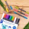 Staedtler Feutres de coloriage aquarellables a  double pointe, Pointe pinceau 1-6 mm et pointe fine 0.5-0.8 mm, etui plastique a