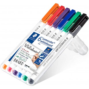 Staedtler Lumocolor 301, Feutres pour tableau blanc effacables a  sec, Sans xylene ni toluene et quasi-inodore, Pointe ogive de 