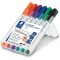 Lumocolor 341 - Etui Chevalet Staedtler Box 6 Marqueurs Compacts Effacables a€ Sec Pointe Ogive 1 a€ 2 Mm Assortis