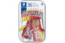 Staedtler 175 M36ST Crayons De Couleur Hexagonaux Sans Bois, Corps En Matiere Plastique Facile a€ Tailler, Boite En Metal Avec 3