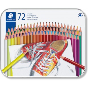 Staedtler 175 M72ST Crayons De Couleur Hexagonaux Sans Bois, Corps En Matiere Plastique Facile a€ Tailler, Boite En M