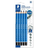 Staedtler Mars Lumograph Jumbo, Crayons a papier gros module de haute qualite pour ecriture et dessin, etui blister