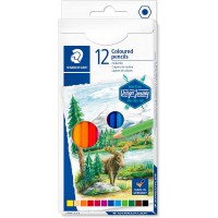 Staedtler Crayons de couleur de haute qualite pour artistes, Mine douce et tendre de 3 mm, etui carton avec 12 couleurs differen