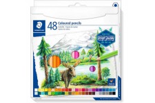 Staedtler Crayons de couleur de haute qualite pour artistes, Mine douce et tendre de 3 mm, etui carton avec 48 couleurs differen