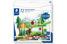 Staedtler Crayons de couleur de haute qualite pour artistes, Mine douce et tendre de 3 mm, etui carton avec 72 couleurs differen