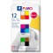 Staedtler FIMO Soft, Assortiment de 12 demi-pains de pate FIMO aux couleurs vives assorties, Pate a  modeler durcissant au four 