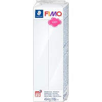 Staedtler FIMO Soft, Pate a  modeler blanche durcissant au four, Pour debutants et artistes, Souple et facile a  demouler, Pain 