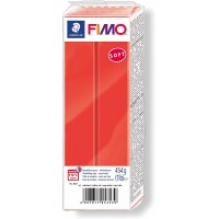 Staedtler FIMO Soft, Pate a  modeler rouge indien durcissant au four, Pour debutants et artistes, Souple et facile a  demouler, 