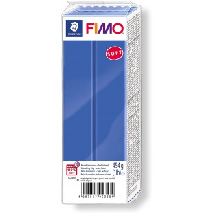 Staedtler FIMO Soft, Pate a  modeler bleu brillant durcissant au four, Pour debutants et artistes, Souple et facile a  demouler,