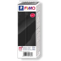 Staedtler FIMO Soft, Pate a  modeler noire durcissant au four, Pour debutants et artistes, Souple et facile a  demouler, Pain de