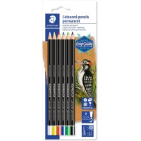 Staedtler Lumocolor Glasochrom, Crayons permanents pour tout type de surfaces, Resistants a  l'eau et a  la lumiere, Couleurs in