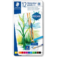 Staedtler Crayons de couleur aquarellables de haute qualite pour artistes, Utilisables a  sec ou a  l'eau, Mine douce et tendre 