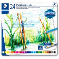 Staedtler Crayons de couleur aquarellables de haute qualite pour artistes, Utilisables a  sec ou a  l'eau, Mine douce et tendre 