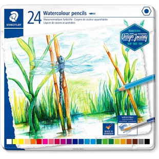 Staedtler Crayons de couleur aquarellables de haute qualite pour artistes, Utilisables a  sec ou a  l'eau, Mine douce et tendre 