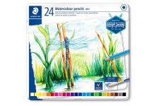 Staedtler Crayons de couleur aquarellables de haute qualite pour artistes, Utilisables a  sec ou a  l'eau, Mine douce et tendre 