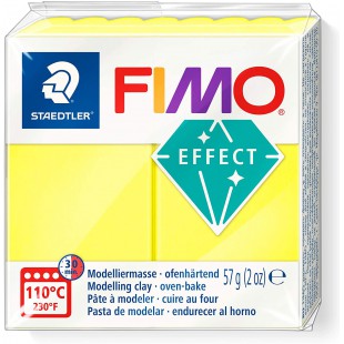 Staedtler FIMO Effet Neon, Bloc de 57g de Pate a  Modeler, Couleur Jaune, Effet Durcissant au Four, Compatible avec FIMO Effet C