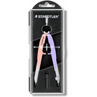 STAEDTLER Mars Comfort 556 00-PA2 Compas de haute qualite avec guide de broche centrale, precision et precision, rose pastel et 