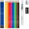 Staedtler Design Journey, Coffret aquarelle mixte pour beaux-arts, Inclus crayons aquarellables, gomme, pinceau a  reservoir d'e