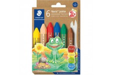 Staedtler Noris Junior, Crayons a la cire gros module, Specialement concus pour les enfants, etui carton recycle ave