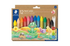 Staedtler Noris Junior, Crayons a la cire gros module, Specialement concus pour les enfants, etui carton recycle ave